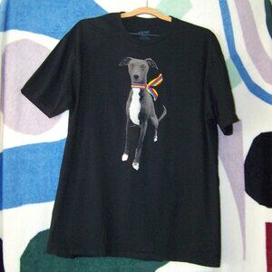 Attic Salt Dingus Pride Rainbow Dog Black T-Shirt